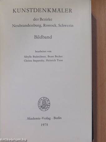 Kunstdenkmäler der Bezirke Neubrandenburg, Rostock, Schwerin