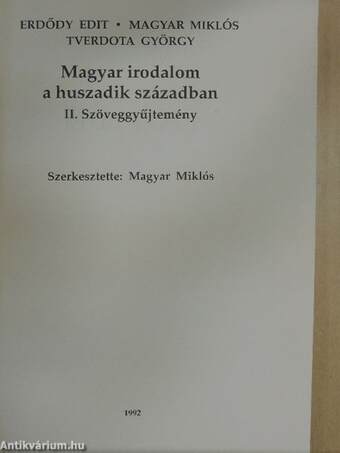 Magyar irodalom a XX. században I-II.