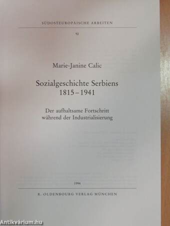 Sozialgeschichte Serbiens 1815-1941