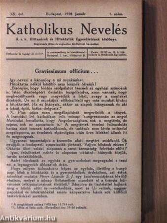 Katholikus Nevelés 1928. január-december