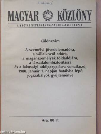 Magyar Közlöny 1987. különszám