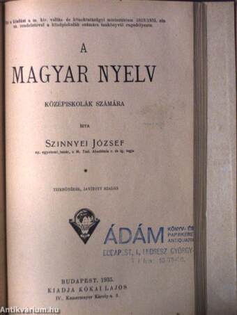 A magyar irodalom története I./A magyar nyelv