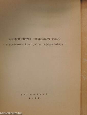 Komárom megyei honsimereti füzet