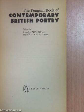 The Penguin Book of Contemporary British Poetry