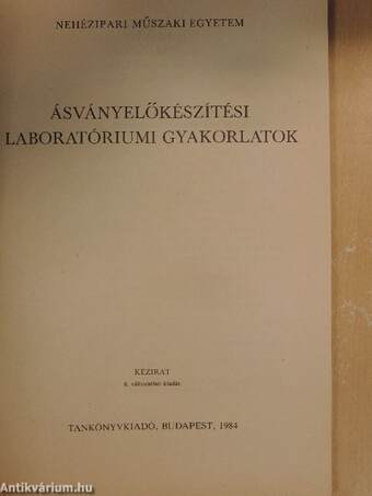 Ásványelőkészítési laboratóriumi gyakorlatok