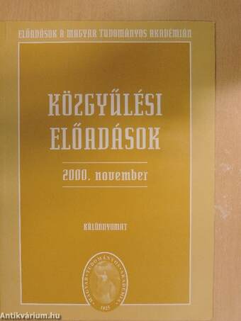 Közgyűlési előadások 2000. november