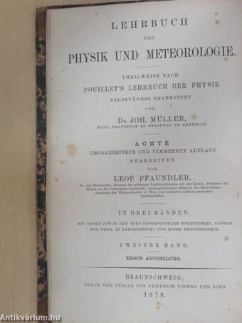 Lehrbuch der Physik und Meteorologie II/1. (töredék)