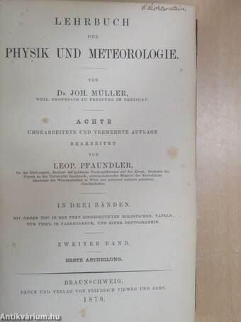 Lehrbuch der Physik und Meteorologie II/1. (töredék)