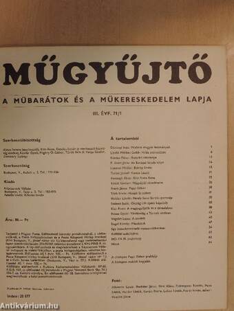 Műgyűjtő 1971/1.