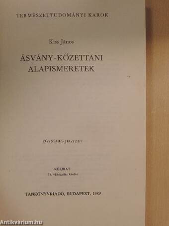 Ásvány-kőzettani alapismeretek