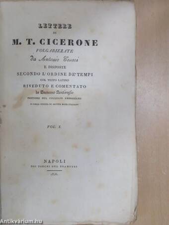 Lettere di M. T. Cicerone X.