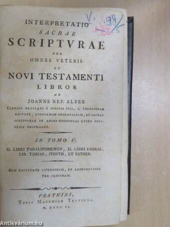 Interpretatio sacrae scripturae per omnes veteris et Novi Testamenti libros V. (töredék)