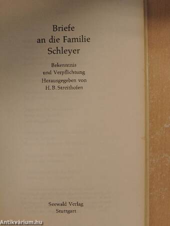 Briefe an die Familie Schleyer