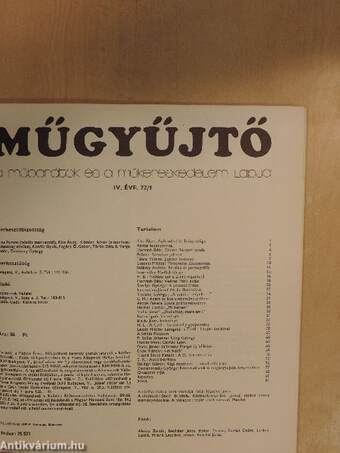 Műgyűjtő 1972/1.