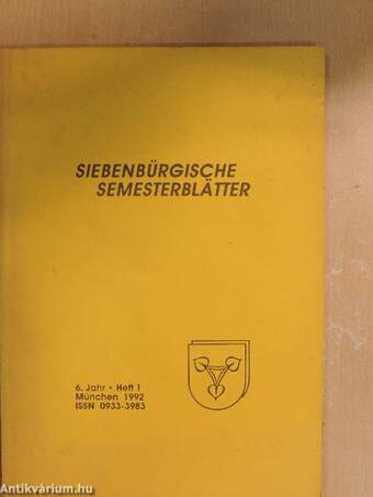 Siebenbürgische Semesterblätter 1992/1