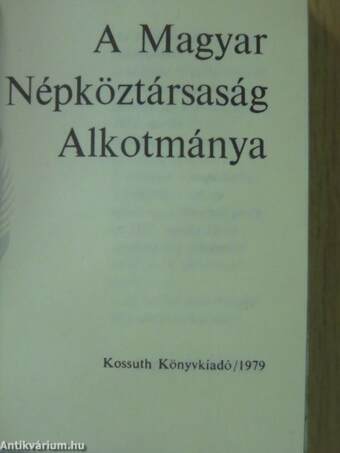 A Magyar Népköztársaság Alkotmánya (minikönyv) (számozott)/A Magyar Népköztársaság Alkotmánya (minikönyv) (számozott) - Plakettel