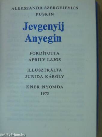 Jevgenyij Anyegin (minikönyv)