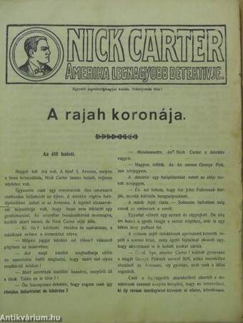 Nick Carter - A rajah koronája (rossz állapotú)