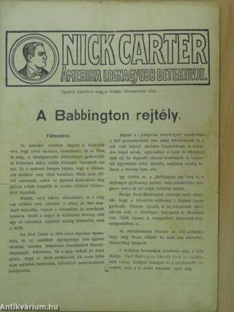 Nick Carter - A Babbington rejtély (rossz állapotú)