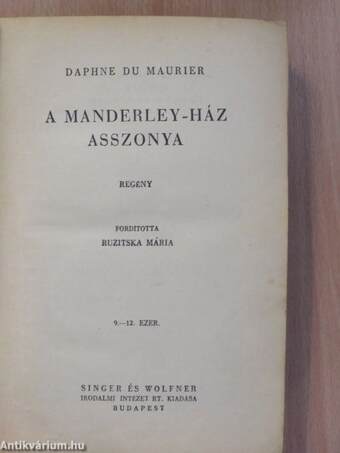 A Manderley-ház asszonya