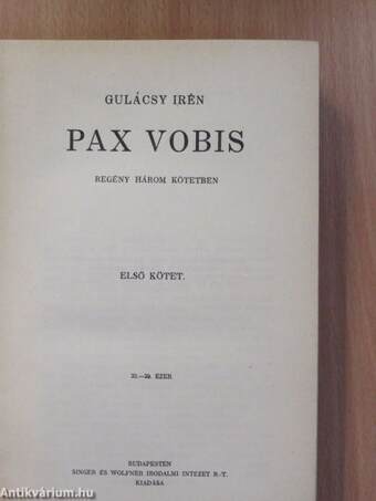 Pax Vobis I-III.