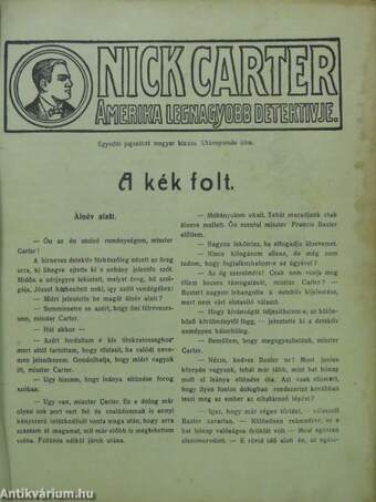 Nick Carter - A kék folt (rossz állapotú)