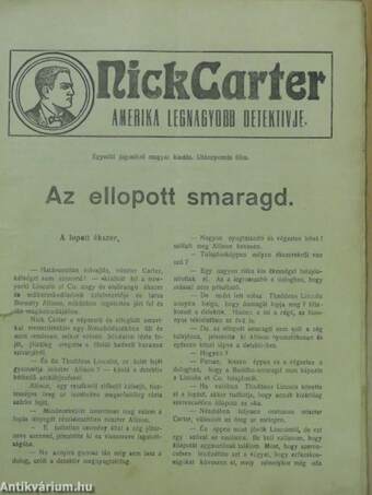 Nick Carter - Az ellopott smaragd (rossz állapotú)