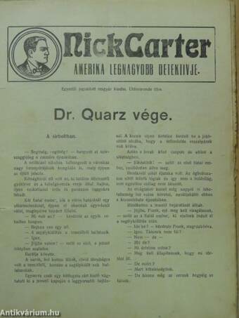 Nick Carter - Dr. Quartz vége (rossz állapotú)