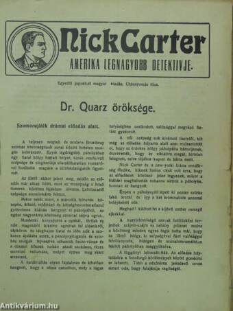 Nick Carter - Dr. Quartz öröksége (rossz állapotú)