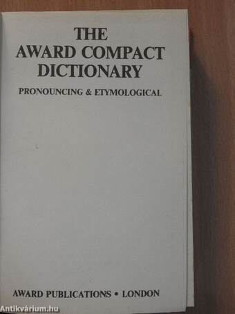 The Award Compact English Dictionary