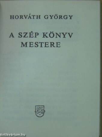 A szép könyv mestere (minikönyv) (számozott)