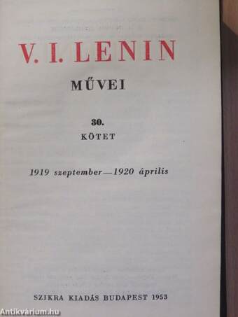 V. I. Lenin művei 30.