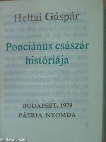 Ponciánus császár históriája (minikönyv) (számozott)