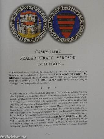 Esztergom szabad királyi város címeres kiváltságlevele