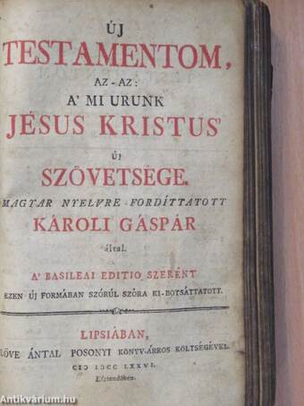 Szent Biblia/Szent Dávid Királynak és Profétának száz ötven sóltári (rossz állapotú)