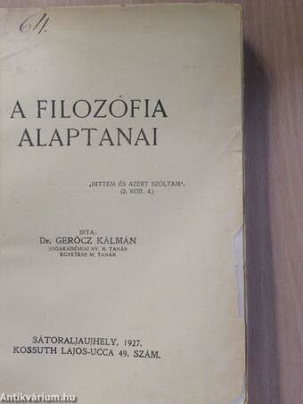 A filozófia alaptanai