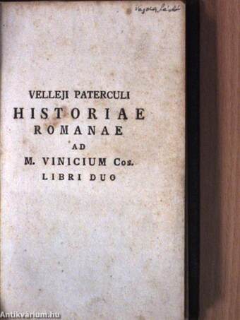 Historiae Romanae ad m. vinicium cos.