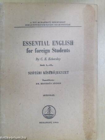 Essential English for Foreign Students I-II.