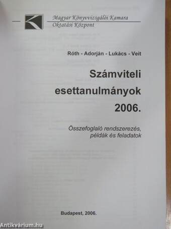 Számviteli esettanulmányok 2006.