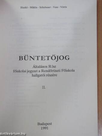 Büntetőjog II.