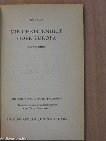 Die Christenheit oder Europa