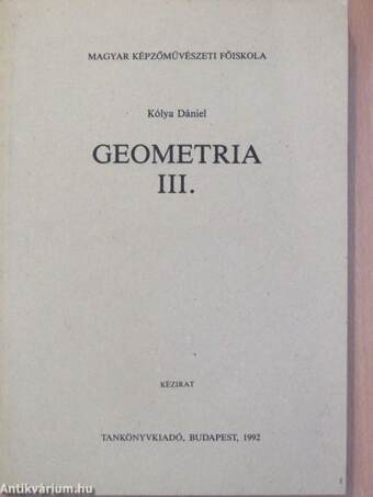 Geometria III.