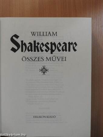 William Shakespeare összes művei