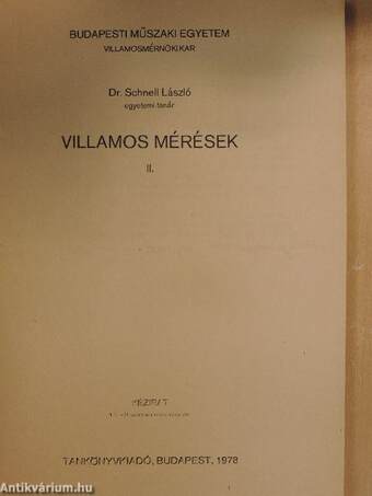 Villamos mérések II.