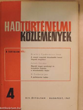 Hadtörténelmi közlemények 1967/4.