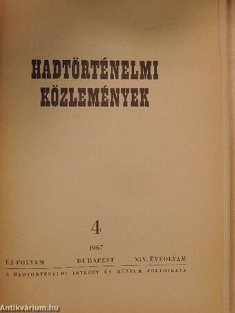 Hadtörténelmi közlemények 1967/4.