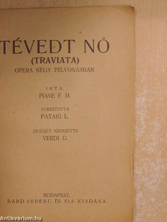 Tévedt nő (Traviata)