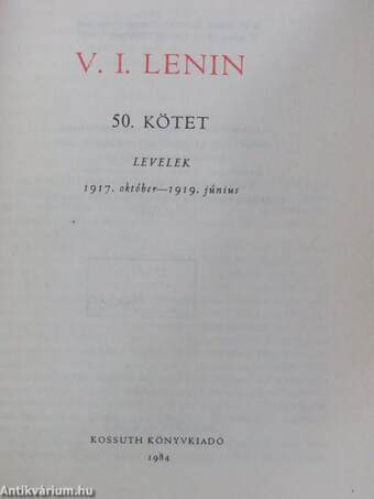 V. I. Lenin összes művei 50.