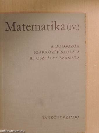 Matematika IV.