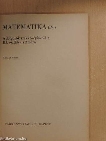 Matematika IV.